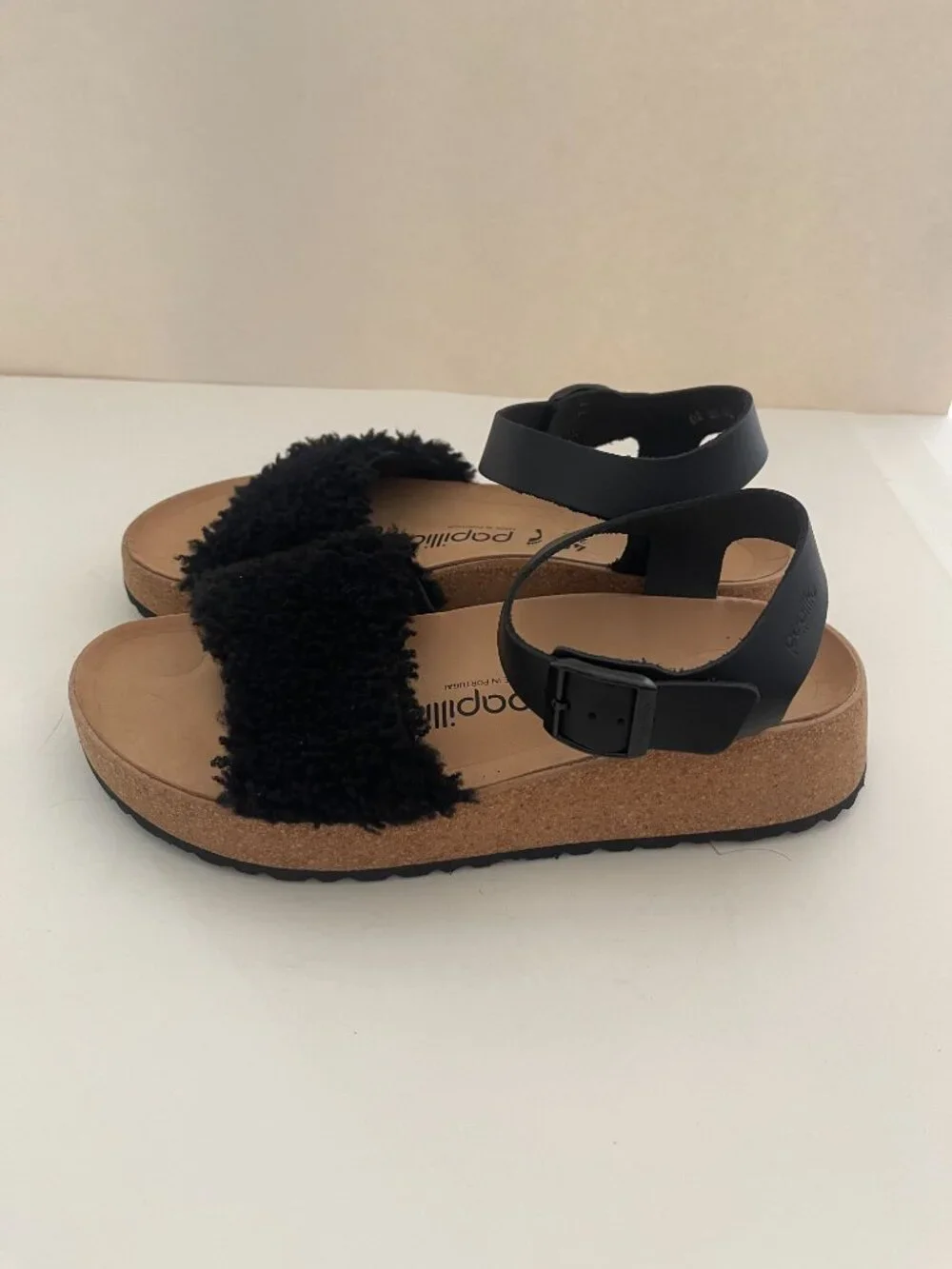 NEW Papillio Glenda Teddy Sandal ~ Black ~ Size 40